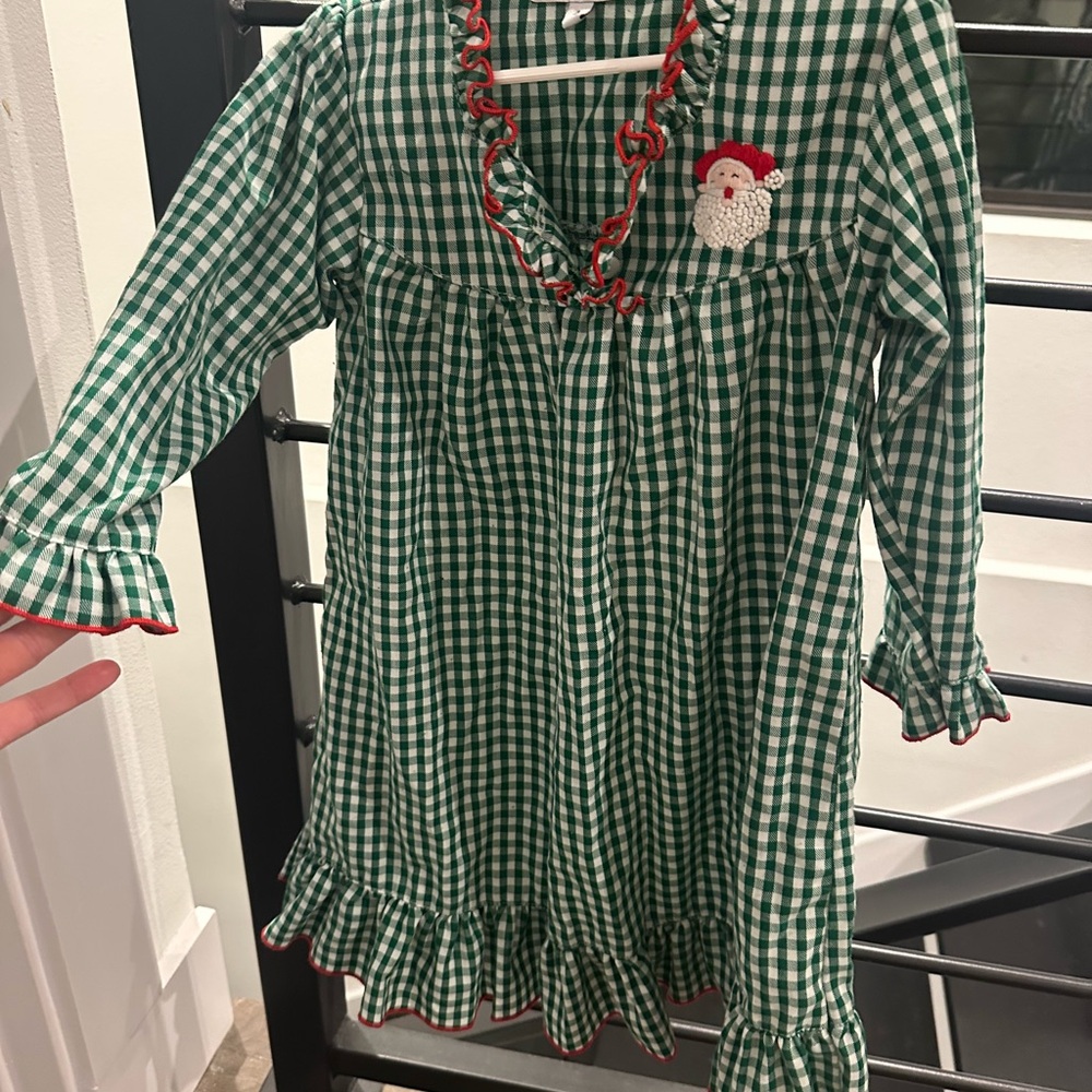 Sweet Dreams Green Checkered Dress with Red Accents